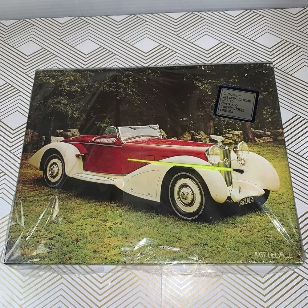 Vintage 1973 Gatsbys World 1937 Delage 500 Piece Jigsaw Puzzle‎ New and Sealed